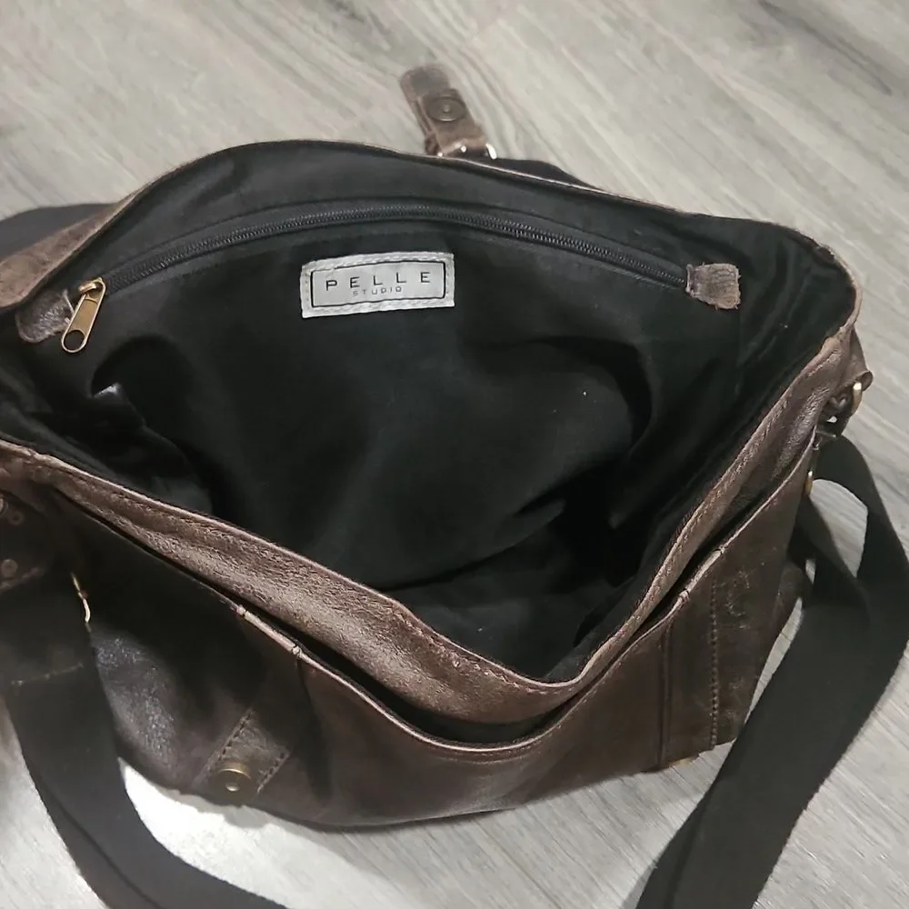 Vintage Distressed Leather Messenger Business Briefcase Bag
